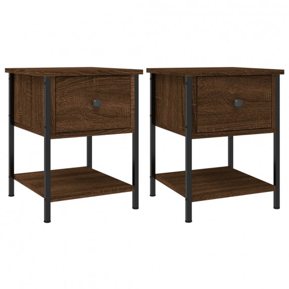 Tables de chevet 2 pcs chêne marron 34x35,5x45 cm