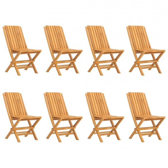 Chaises de jardin pliantes 8 pcs 47x47x89 cm bois massif teck