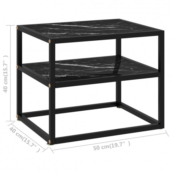 Table console Noir 50x40x40 cm Verre trempé
