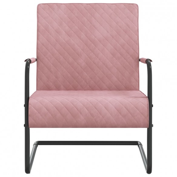 Chaise cantilever Rose Velours