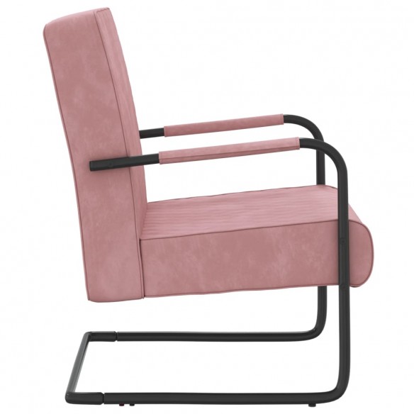 Chaise cantilever Rose Velours