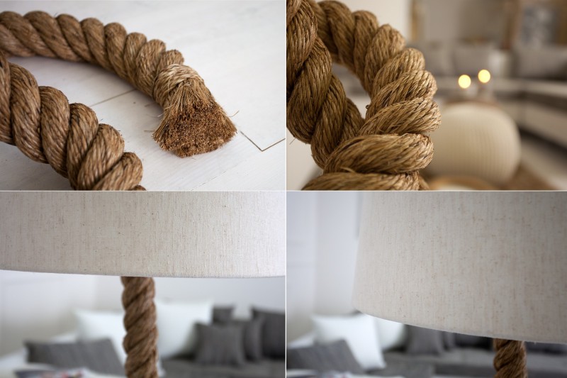 Lampadaire de 160 cm en lin écrue