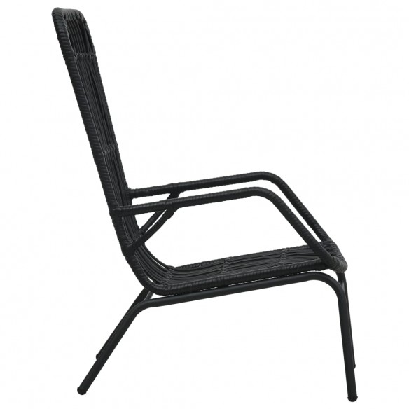 Chaise de jardin Résine tressée Noir