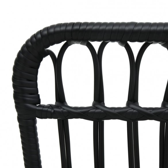 Chaise de jardin Résine tressée Noir