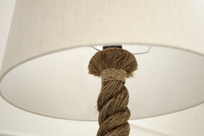 lampe à poser de 85 cm en lin couleur écrue