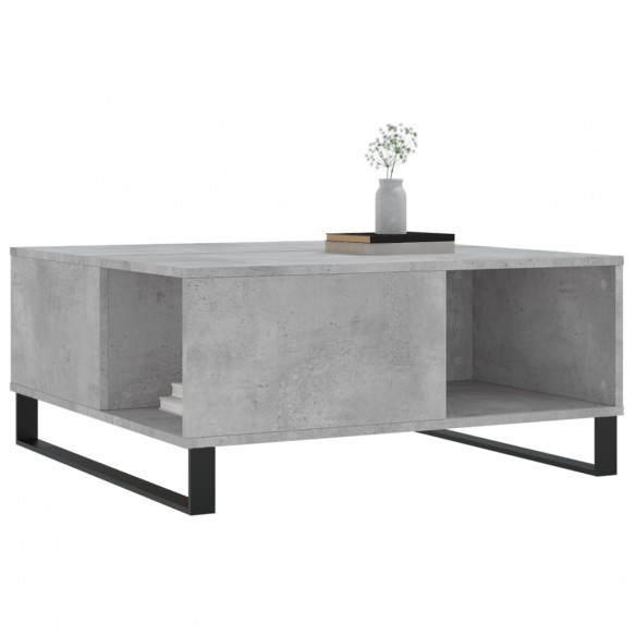 Table basse gris béton 80x80x36,5 cm bois d'ingénierie