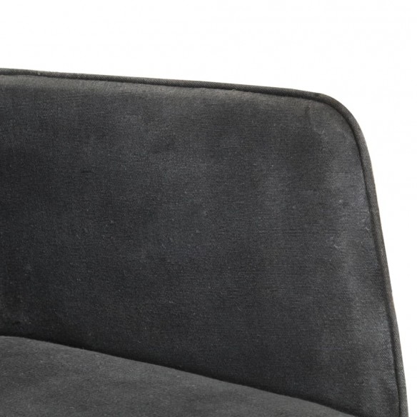 Chaise à bascule avec repose-pied Noir vintage Toile