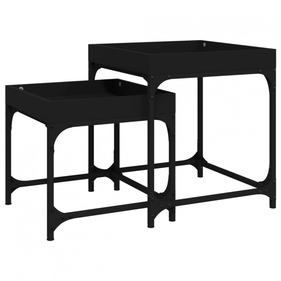 Tables d'appoint 2 pcs Noir 