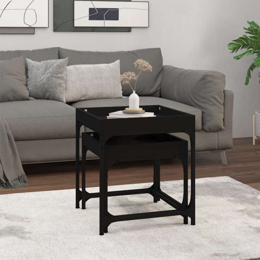 Tables d'appoint 2 pcs Noir 