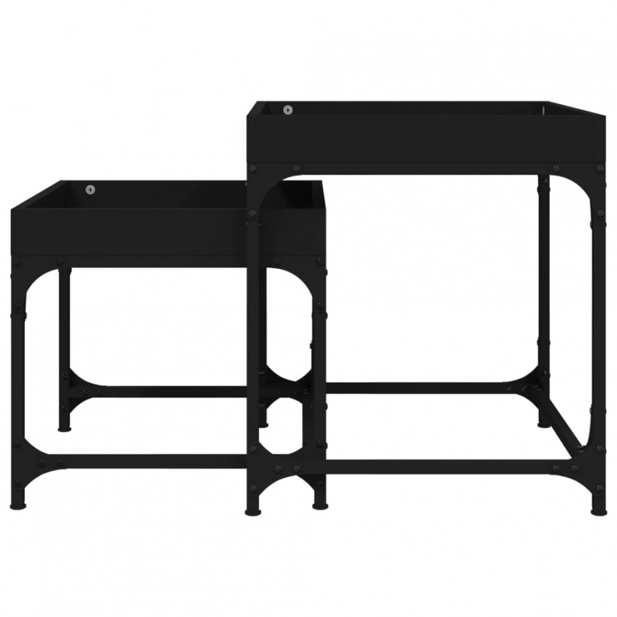 Tables d'appoint 2 pcs Noir 