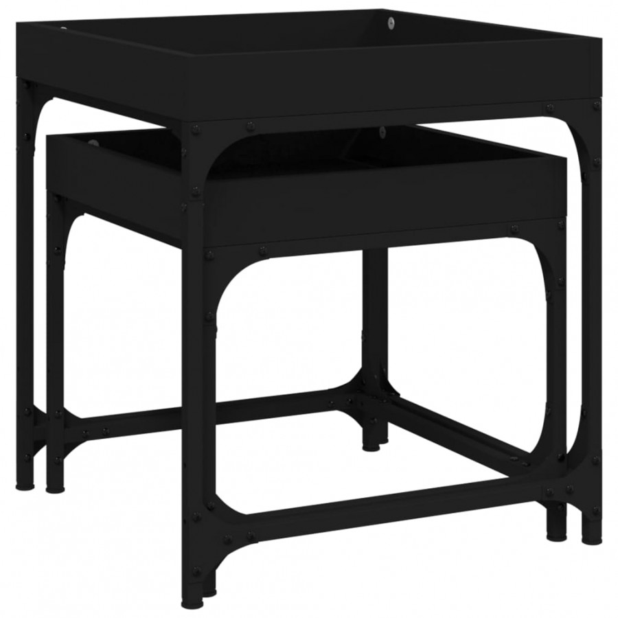 Tables d'appoint 2 pcs Noir 