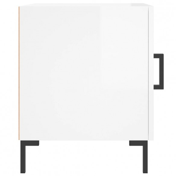 Tables de chevet 2 pcs blanc brillant 40x40x50 cm