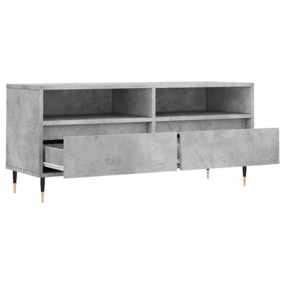 Meuble TV gris béton 100x34,5x44,5 cm bois d'ingénierie