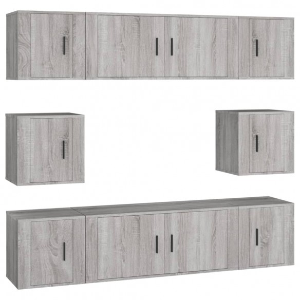 Ensemble de meubles TV 8 pcs Sonoma gris Bois d'ingénierie