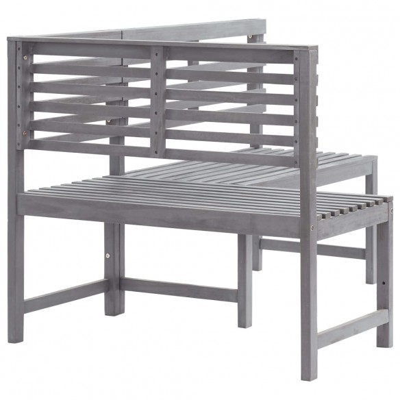 Banc d'angle de jardin Gris 140 cm Bois solide d'acacia