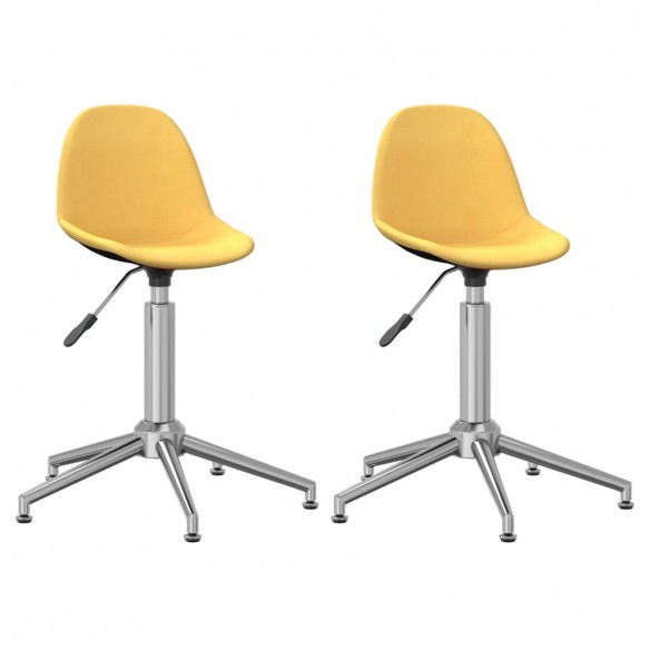 Chaises pivotantes à manger lot de 2 jaune moutarde tissu