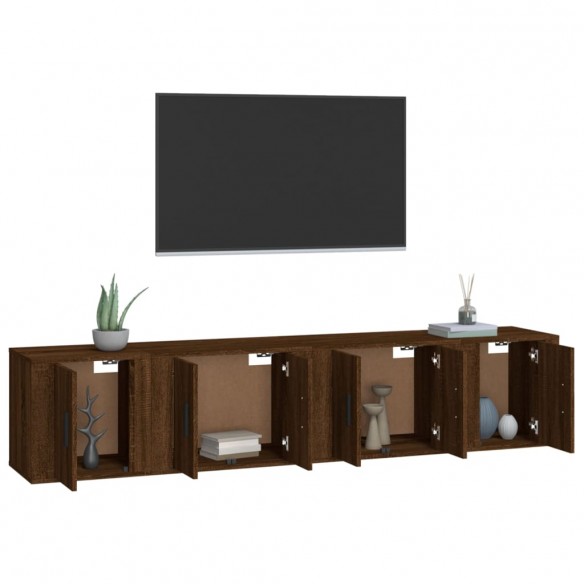 Ensemble de meubles TV 4 pcs Chêne marron Bois d'ingénierie