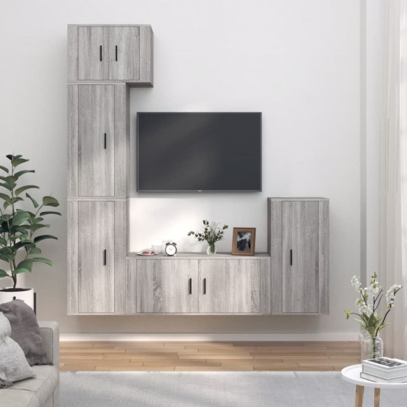 Ensemble de meubles TV 5 pcs Sonoma gris Bois d'ingénierie