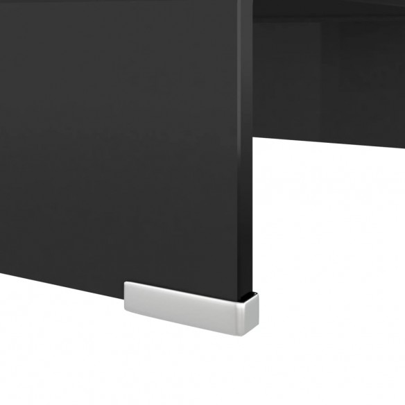 Meuble TV/ Support pour moniteur 40 x 25 x 11 cm Verre Noir