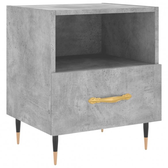 Table de chevet gris béton 40x35x47,5 cm bois d’ingénierie