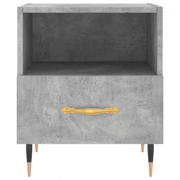 Table de chevet gris béton 40x35x47,5 cm bois d’ingénierie