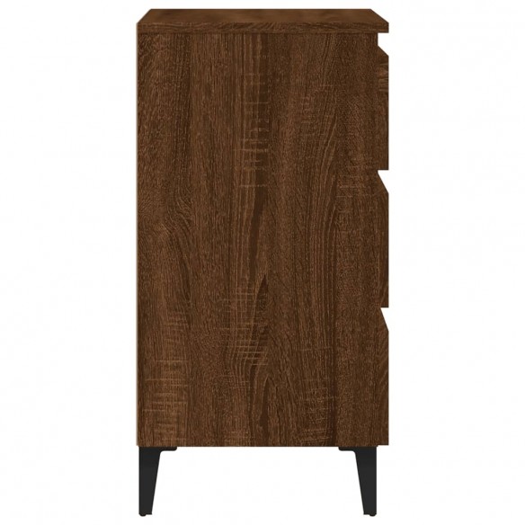 Table de chevet avec pieds en métal Chêne marron 40x35x69 cm