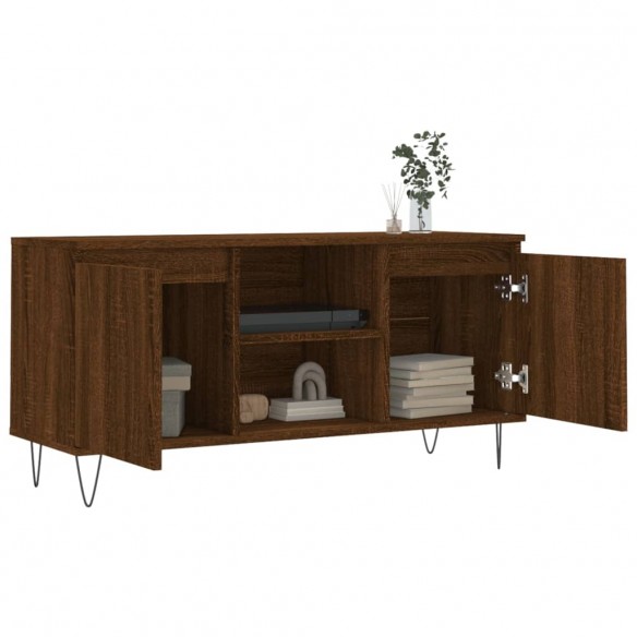 Meuble TV chêne marron 104x35x50 cm bois d'ingénierie