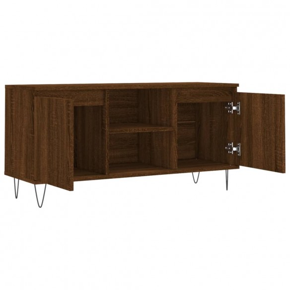 Meuble TV chêne marron 104x35x50 cm bois d'ingénierie