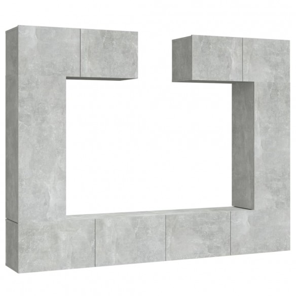 Ensemble de meubles TV 6 pcs Gris béton Bois d'ingénierie