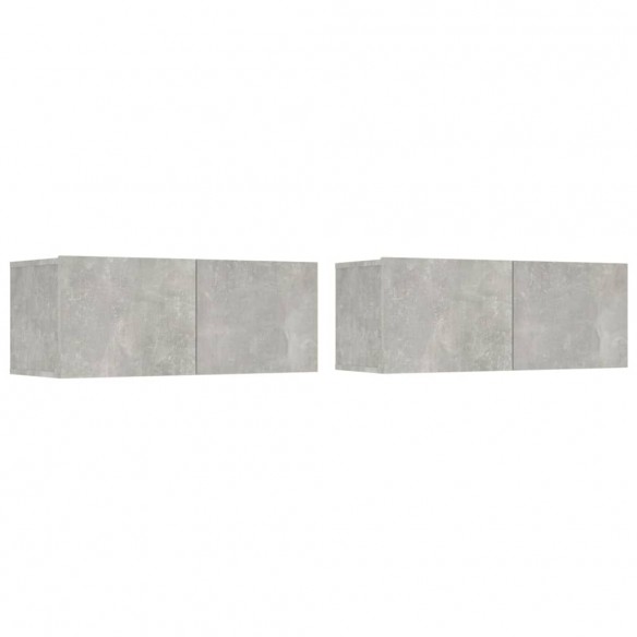 Ensemble de meubles TV 6 pcs Gris béton Bois d'ingénierie