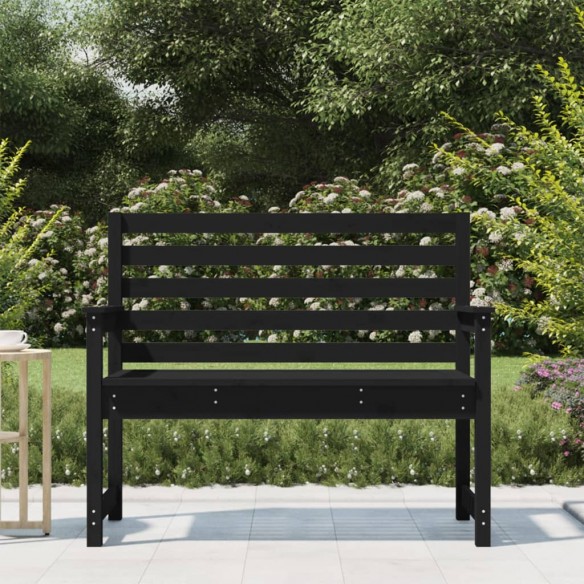 Banc de jardin noir 109x48x91,5 cm bois massif de pin