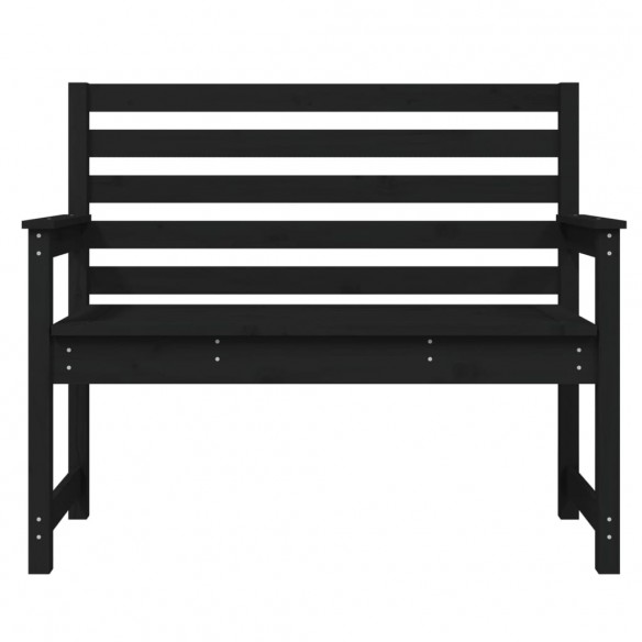 Banc de jardin noir 109x48x91,5 cm bois massif de pin