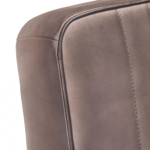 Fauteuil cantilever Marron Cuir véritable