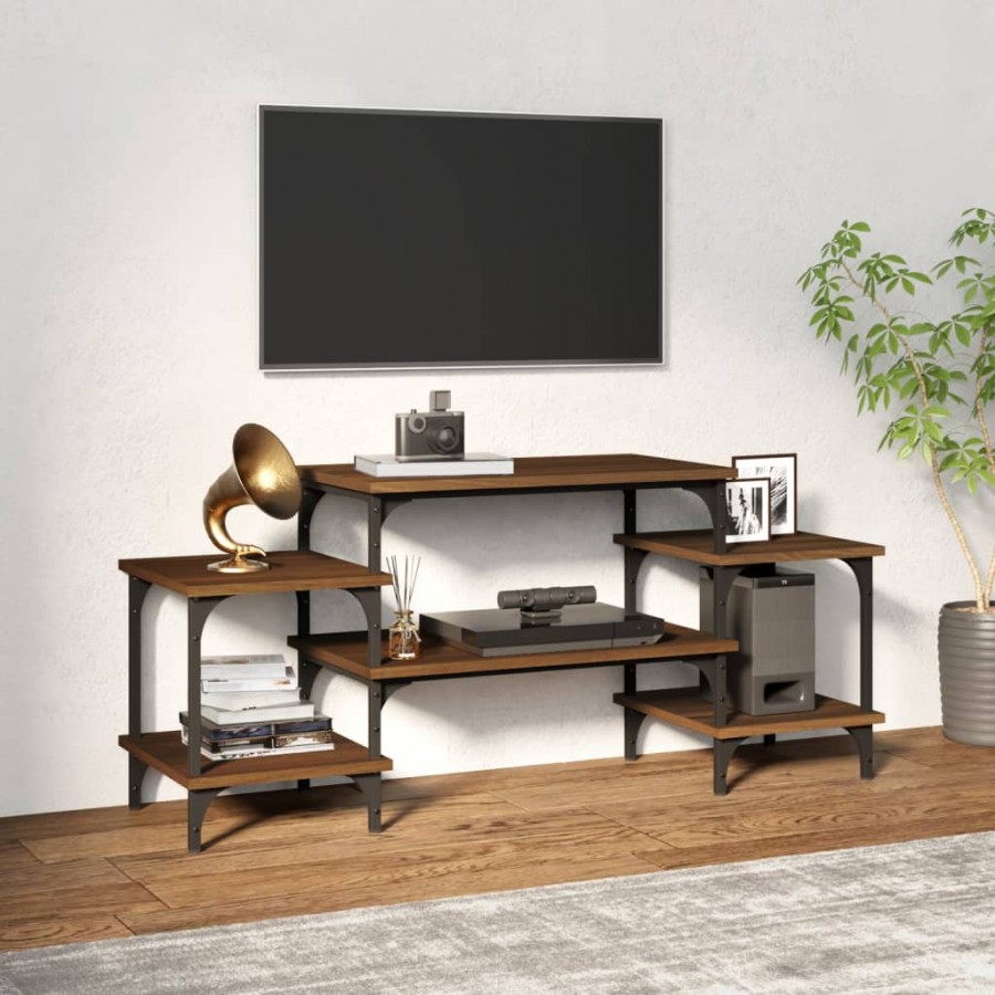 Meuble TV Chêne marron 117x35x52 cm Bois d'ingénierie