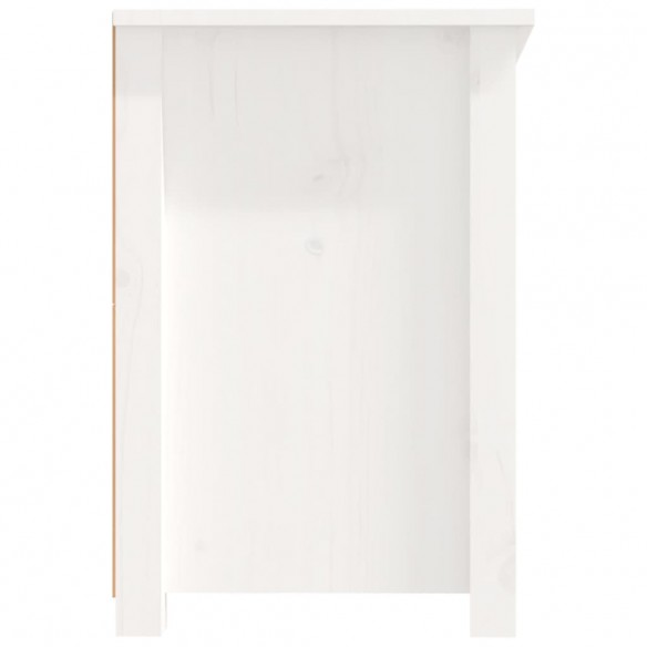 Meuble TV Blanc 114x35x52 cm Bois de pin massif