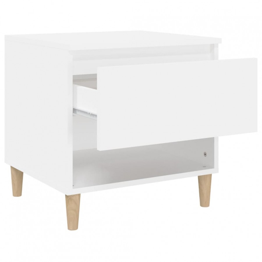 Tables de chevet 2 pcs Blanc 50x46x50 cm Bois d’ingénierie