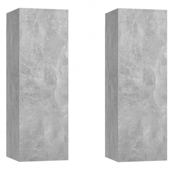 Meubles TV 2 pcs Gris béton 30,5x30x90 cm Aggloméré