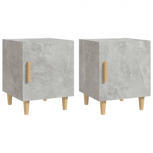 Tables de chevet 2 pcs Gris béton Bois d'ingénierie