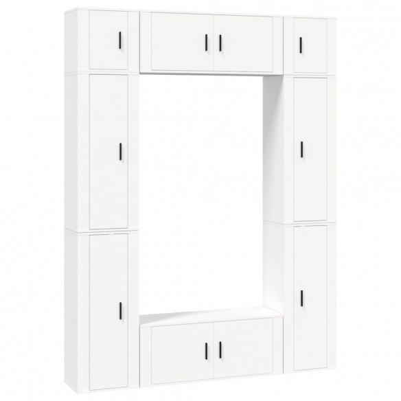 Ensemble de meubles TV 8 pcs Blanc Bois d'ingénierie