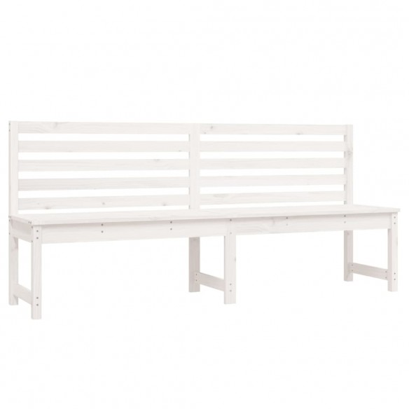 Banc de jardin blanc 201,5 cm bois massif de pin