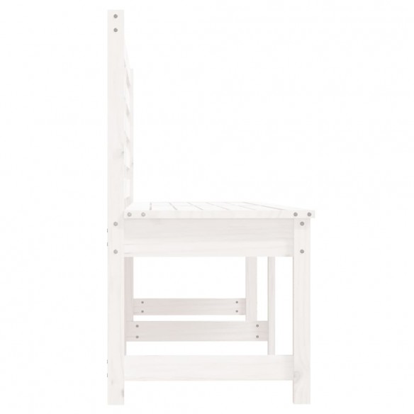 Banc de jardin blanc 201,5 cm bois massif de pin