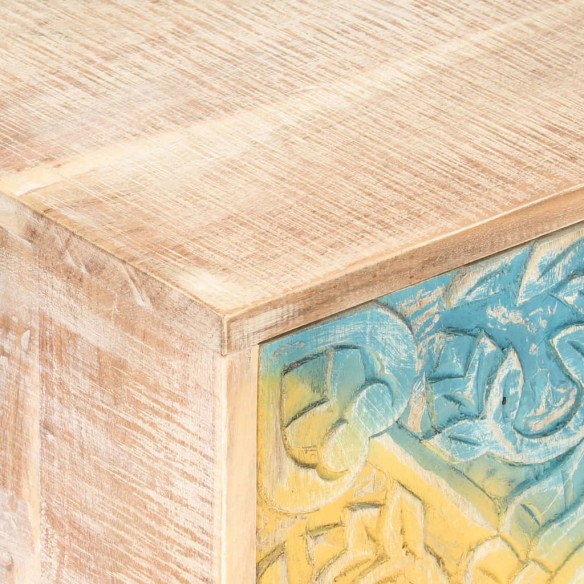 Table de chevet sculptée 40x30x50 cm Bois d'acacia massif