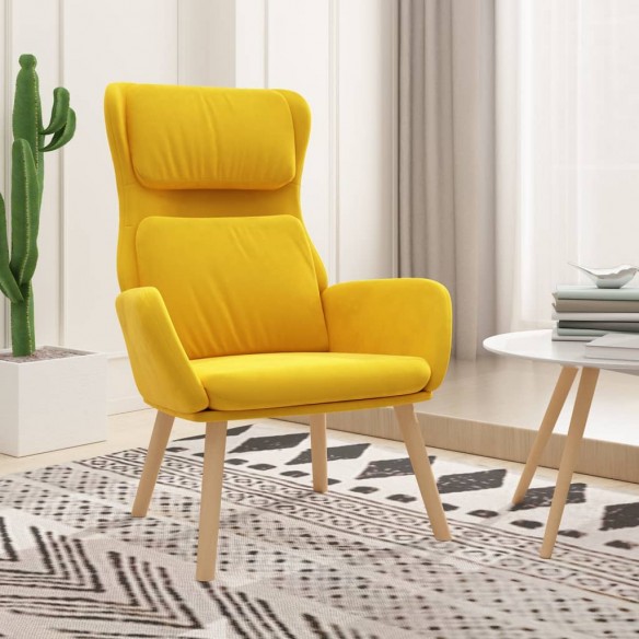 Chaise de relaxation Jaune moutarde Velours