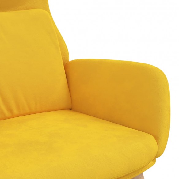 Chaise de relaxation Jaune moutarde Velours