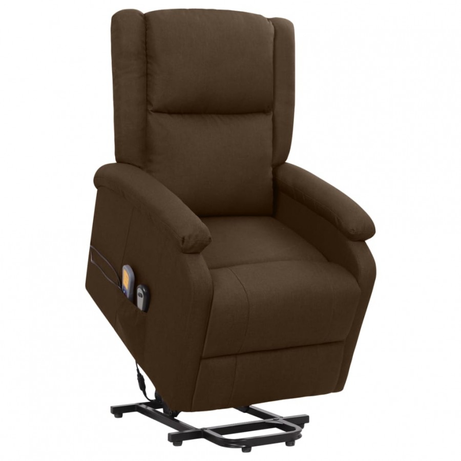 Fauteuil de massage Marron foncé Tissu