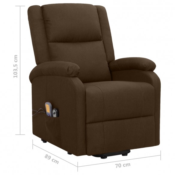 Fauteuil de massage Marron foncé Tissu