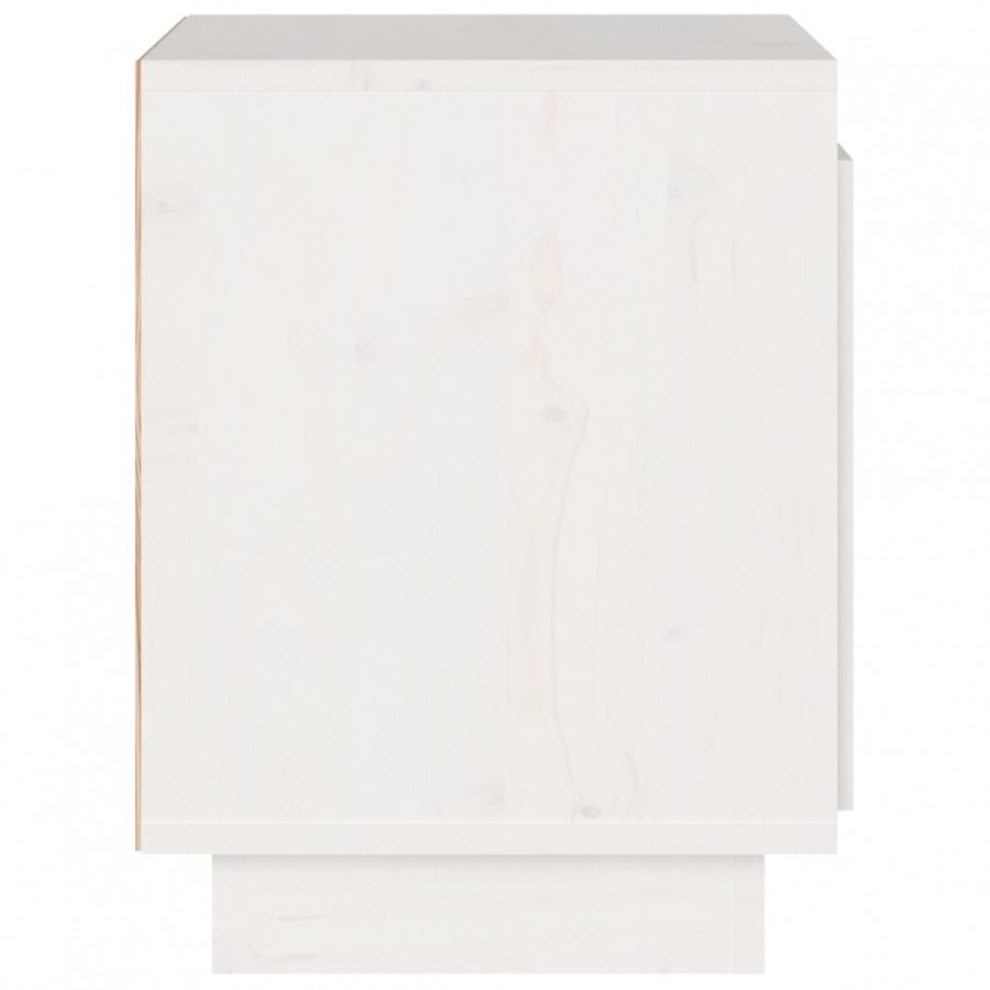 Table de chevet Blanc 40x30x40 cm Bois de pin solide