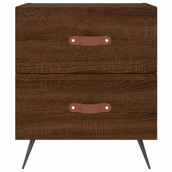 Table de chevet chêne marron 40x35x47,5 cm bois d’ingénierie