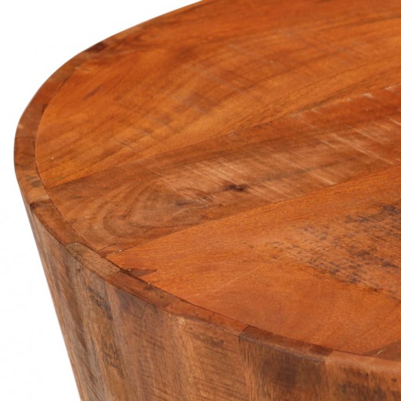 Table basse Ø 52x30 cm bois de manguier brut massif