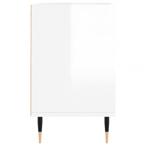 Meuble TV blanc brillant 69,5 x 30 x 50 cm bois d'ingénierie